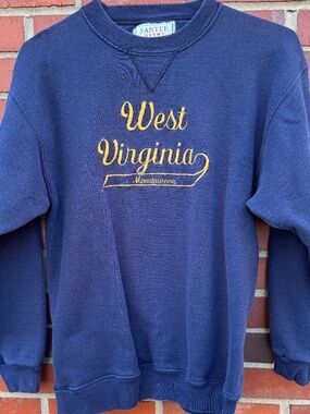 Santee Hvywt West Virginia University WVU Mountaineers Crewneck Sweatshirt M Vtg
